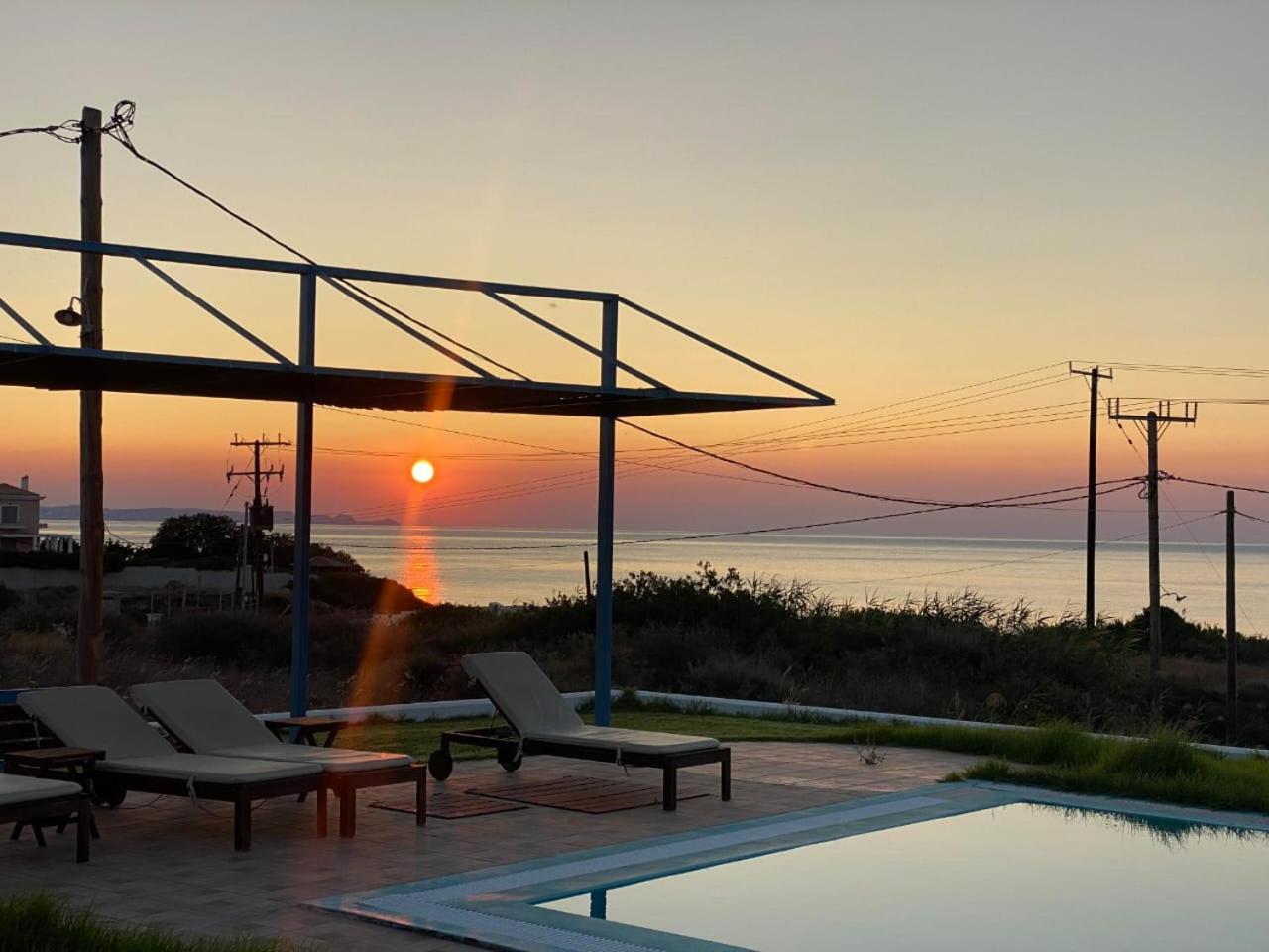 Cristelia Seafront & Pool Villa Lachaniá Buitenkant foto